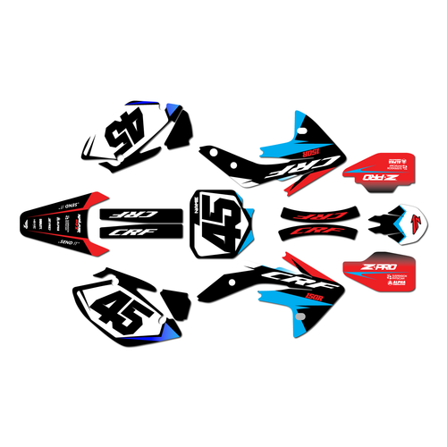 honda crf150r graphics kit 2007-2026 division series blue