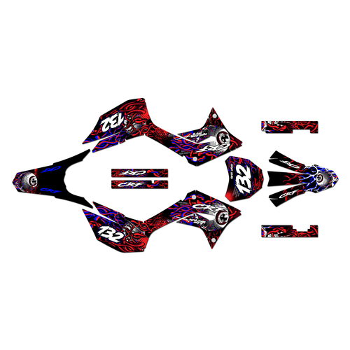 honda crf250f graphics kit 2019-2025 core series red