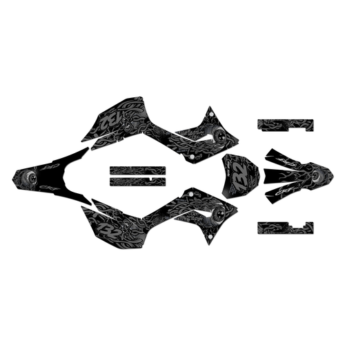 honda crf250f graphics kit 2019-2025 core series smoke