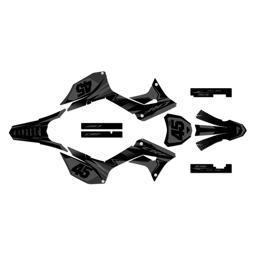 honda crf250f graphics kit 2019-2025 division series smoke