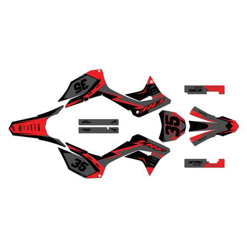 honda crf250f graphics kit 2019-2025 dream series red-shift