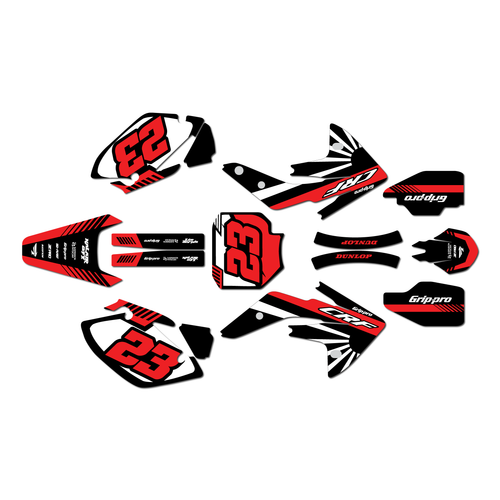honda crf150r graphics kit 2007-2026 fasthouse series red