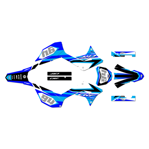 honda crf250f graphics kit 2019-2025 imperator series blue
