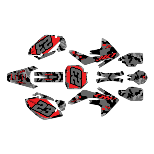 honda crf150r graphics kit 2007-2026 invasion series red-shift