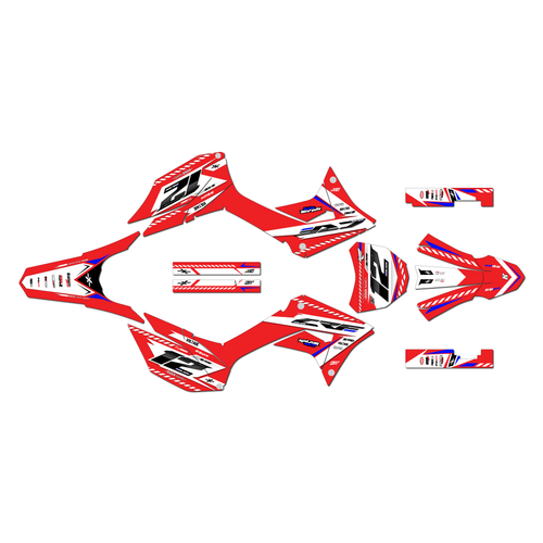 honda crf250f graphics kit 2019-2025 lethal series red