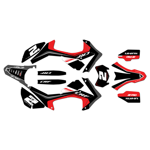 honda crf250l graphics kit 2012-2016 lightning series red