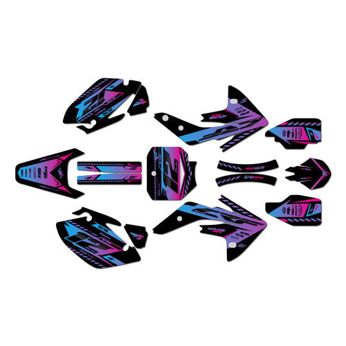 honda crf150r graphics kit 2007-2026 lethal series magenta-shift