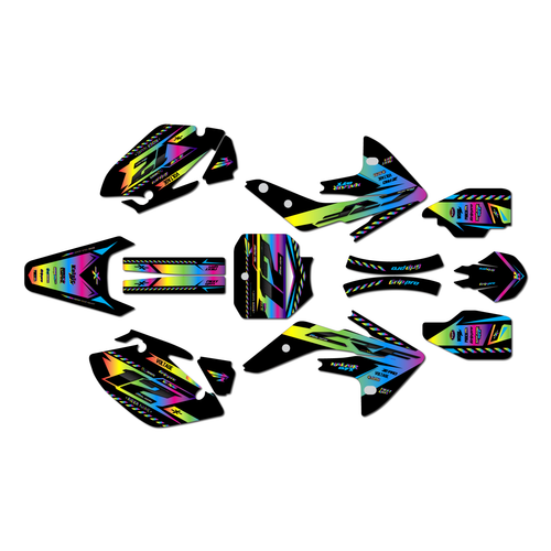 honda crf150r graphics kit 2007-2026 lethal series rainbow