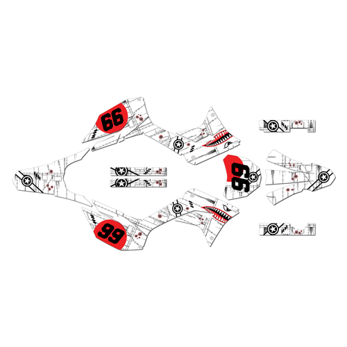 honda crf250f graphics kit 2019-2025 predator series white