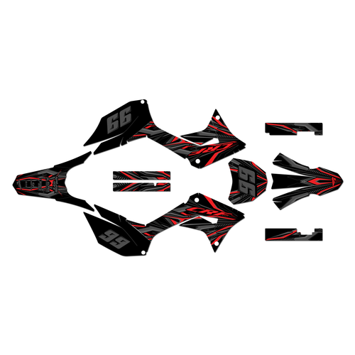 honda crf250f graphics kit 2019-2025 prime series red-shift