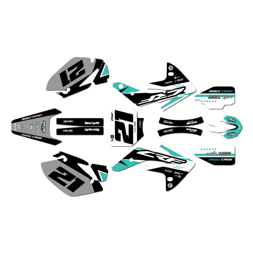 honda crf150r graphics kit 2007-2026 og series teal