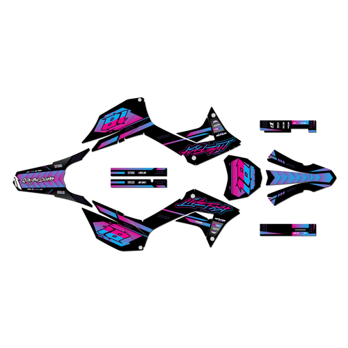 honda crf250f graphics kit 2019-2025 rebel series magenta