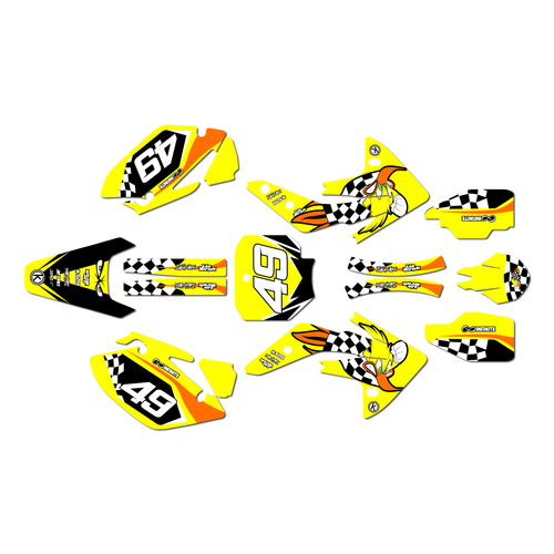 honda crf150r graphics kit 2007-2026 pecker series yellow