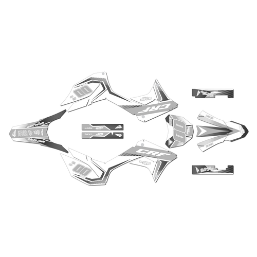 honda crf250f graphics kit 2019-2025 unit series white