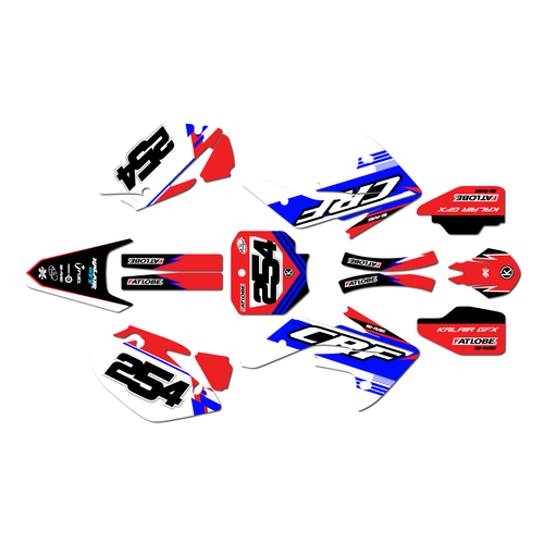 honda crf150r graphics kit 2007-2026 redeemer series red-blue