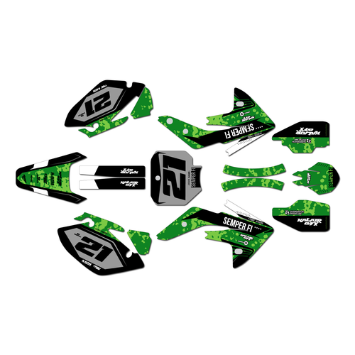 honda crf150r graphics kit 2007-2026 semper series green