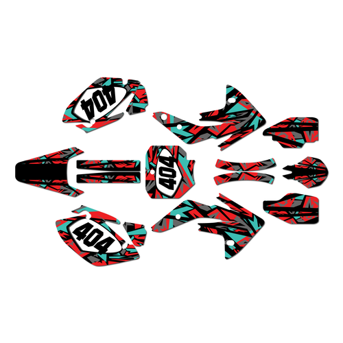 honda crf150r graphics kit 2007-2026 shatter series teal