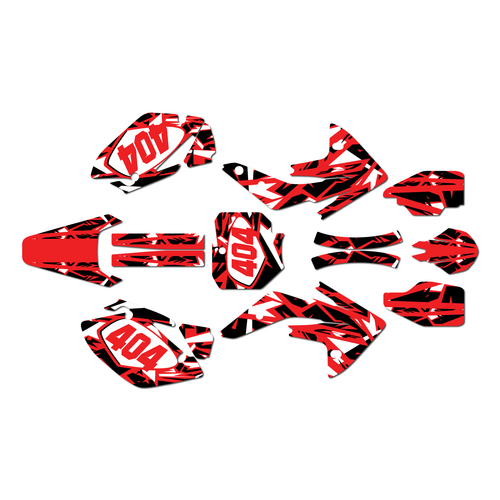 honda crf150r graphics kit 2007-2026 shatter series red
