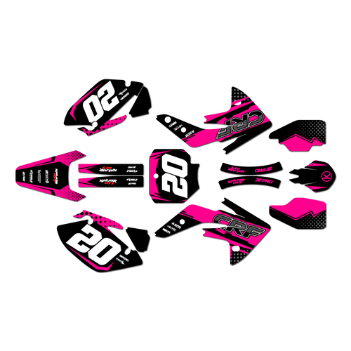 honda crf150r graphics kit 2007-2026 spear series magenta
