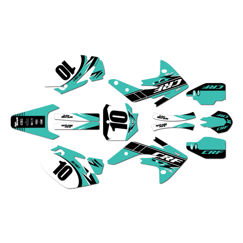 honda crf150r graphics kit 2007-2026 speed series teal