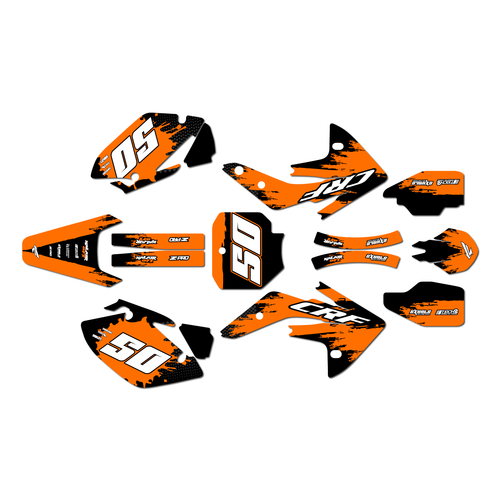 honda crf150r graphics kit 2007-2026 splash series orange
