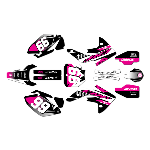 honda crf150r graphics kit 2007-2026 turbo series magenta