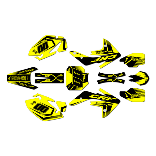 honda crf150r graphics kit 2007-2026 unit series yellow