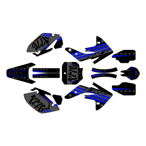honda crf150r graphics kit 2007-2026 usa series blue-shift
