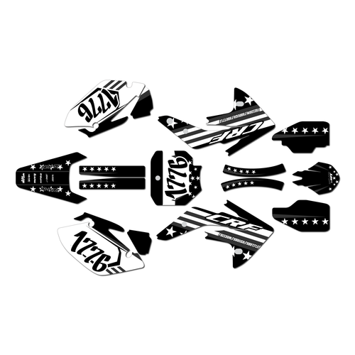 honda crf150r graphics kit 2007-2026 usa series white