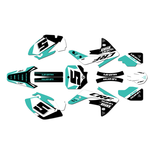 honda crf150r graphics kit 2007-2026 venom series teal