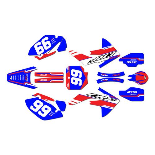 honda crf150r graphics kit 2007-2026 viper series red-blue