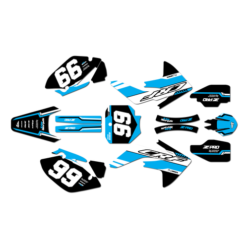honda crf150r graphics kit 2007-2026 viper series cyan