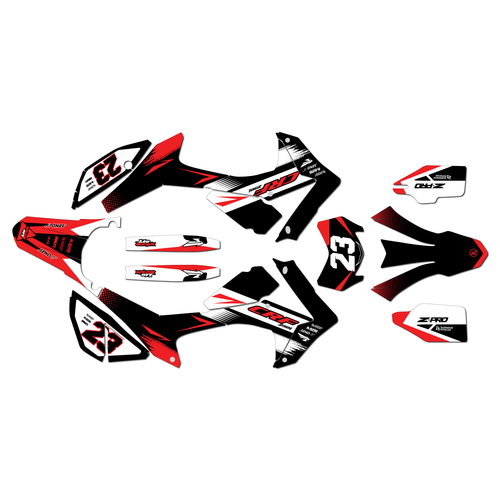 honda crf250l graphics kit 2017-2021 evader series red