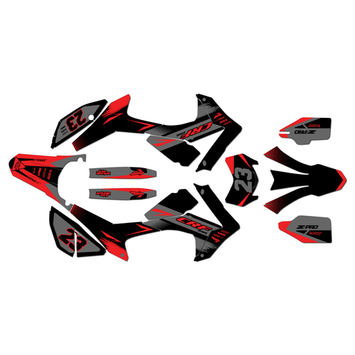 honda crf250l graphics kit 2017-2021 evader series red-shift