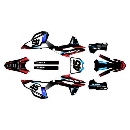 honda crf250r graphics kit 2022-2024 division series red