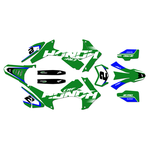 honda crf250l graphics kit 2017-2021 flight series green