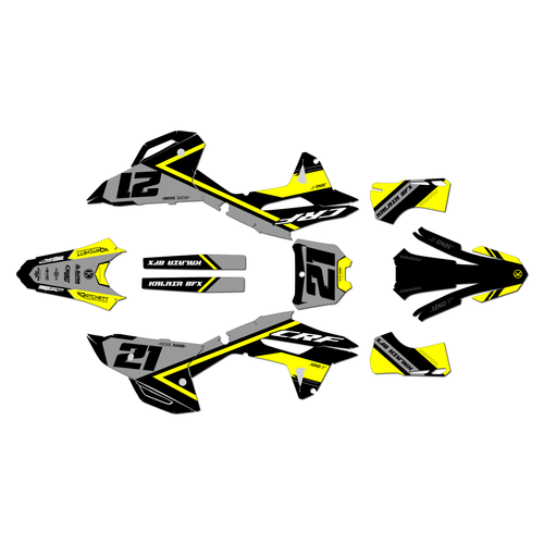 honda crf450r graphics kit 2021-2024 enigma series yellow