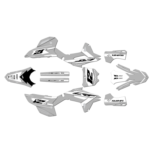 honda crf250r graphics kit 2022-2024 lethal series white