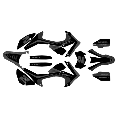 honda crf250l graphics kit 2017-2021 lightning series smoke