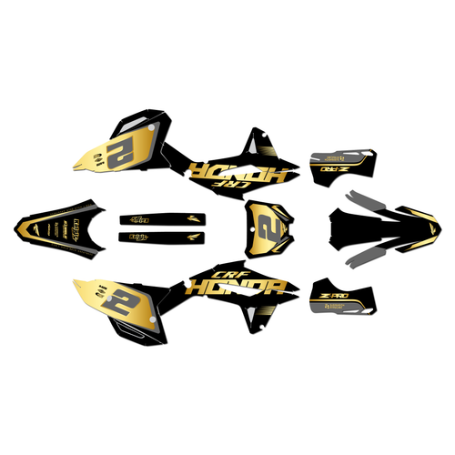 honda crf450r graphics kit 2021-2024 flight series gold