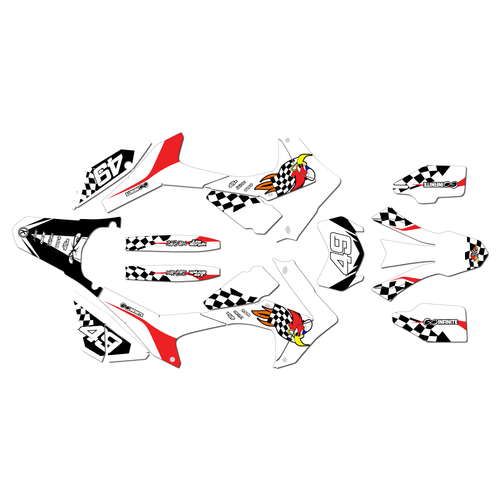 honda crf250l graphics kit 2017-2021 pecker series white