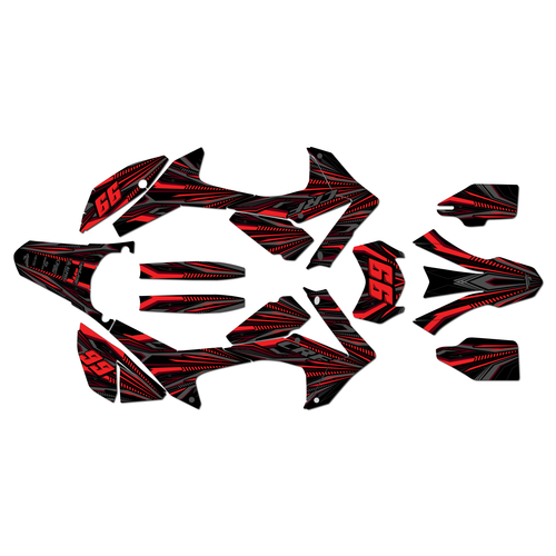 honda crf250l graphics kit 2017-2021 prime series dark-red