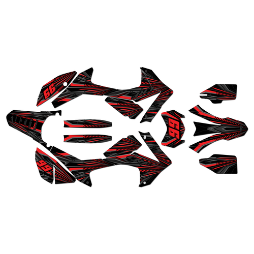 honda crf250l graphics kit 2017-2021 prime series red-shift