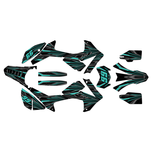 honda crf250l graphics kit 2017-2021 prime series teal