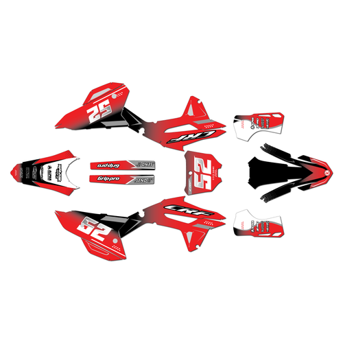 honda crf450r graphics kit 2021-2024 ominous series red