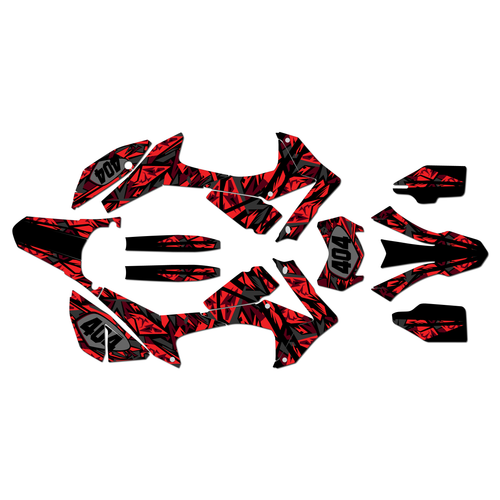 honda crf250l graphics kit 2017-2021 shatter series red
