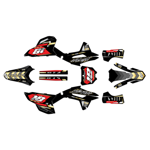 honda crf450r graphics kit 2021-2024 rebel series gold
