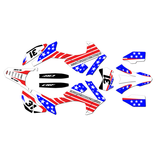 honda crf250l graphics kit 2017-2021 usa series red