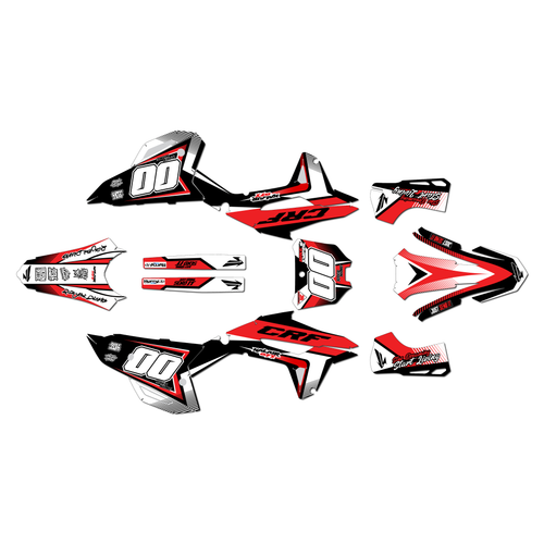 honda crf250r graphics kit 2022-2024 unit series red-shift