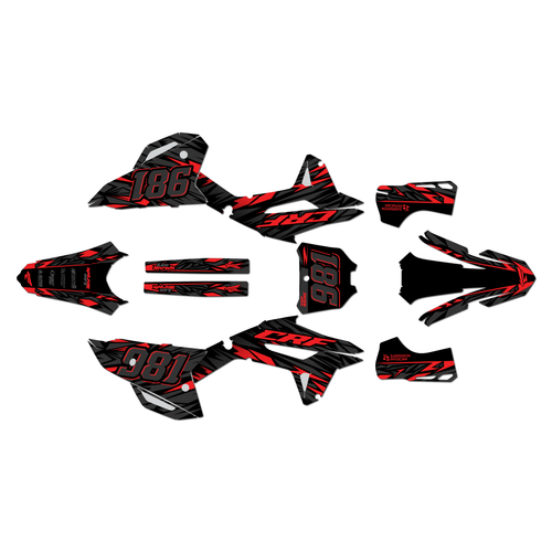 honda crf450r graphics kit 2021-2024 twitch series red